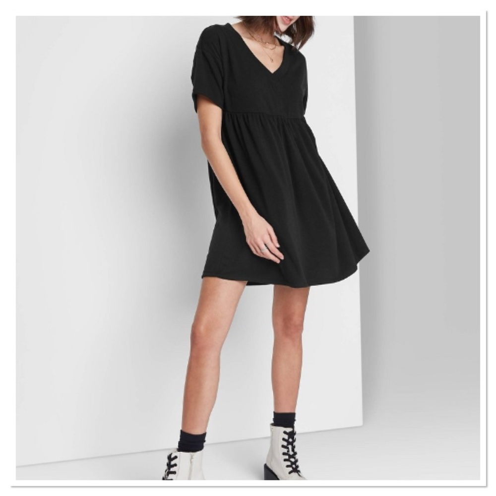 Women’s Short Sleeve Babydoll Sweatshirt Dress Wild Fable